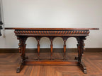 Antique Style Carved Wood Console Table Renaissance Revival Cherub Lion Griffin Sofa Table
