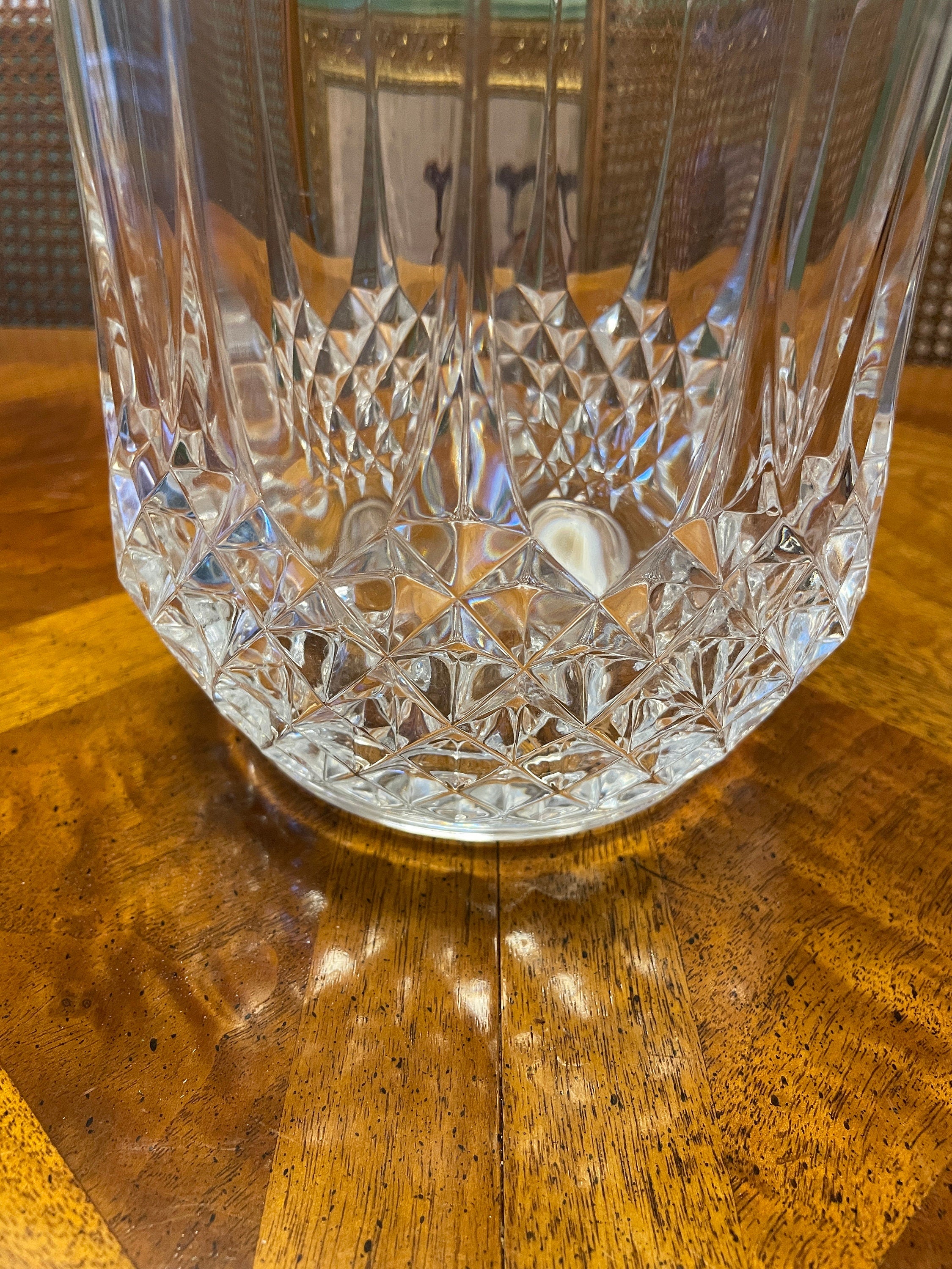 Vintage Footed Tumbler Collectible Glass &Ice Bucket Set 7 Pieces