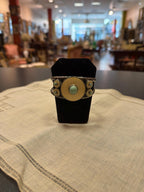 Vintage Southwestern Style Turquoise Cuff Bracelet Bone Inlay Silver Tone
