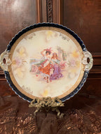 Antique Hand Painted Collectible  Wall Art Plate with Handled.Made in Germany.Free Shipping