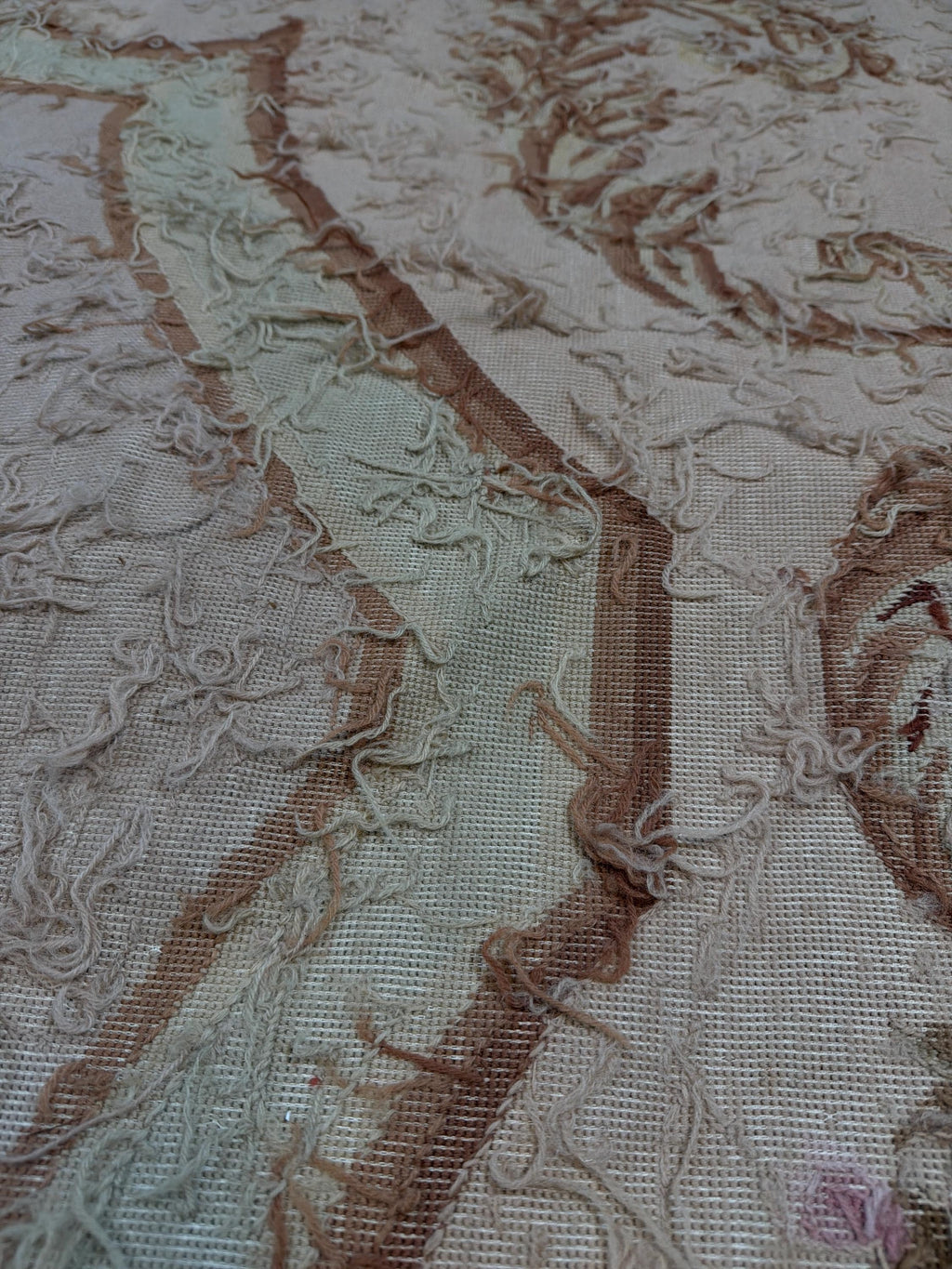 Oversized French Aubusson Style Needlepoint Rug, Floral Mansion Carpet, Shabby Chic Estate Decor
