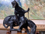 Outlaw Western Cowboy Bronze Statue by Frederic Remington on Green Marble Base Sculpture Figurine Art Collectible Desk Decoration Gift Idea