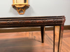 Vintage Italian Chinoiserie Coffee Table, Hand Painted Asian Scenic Glass Top