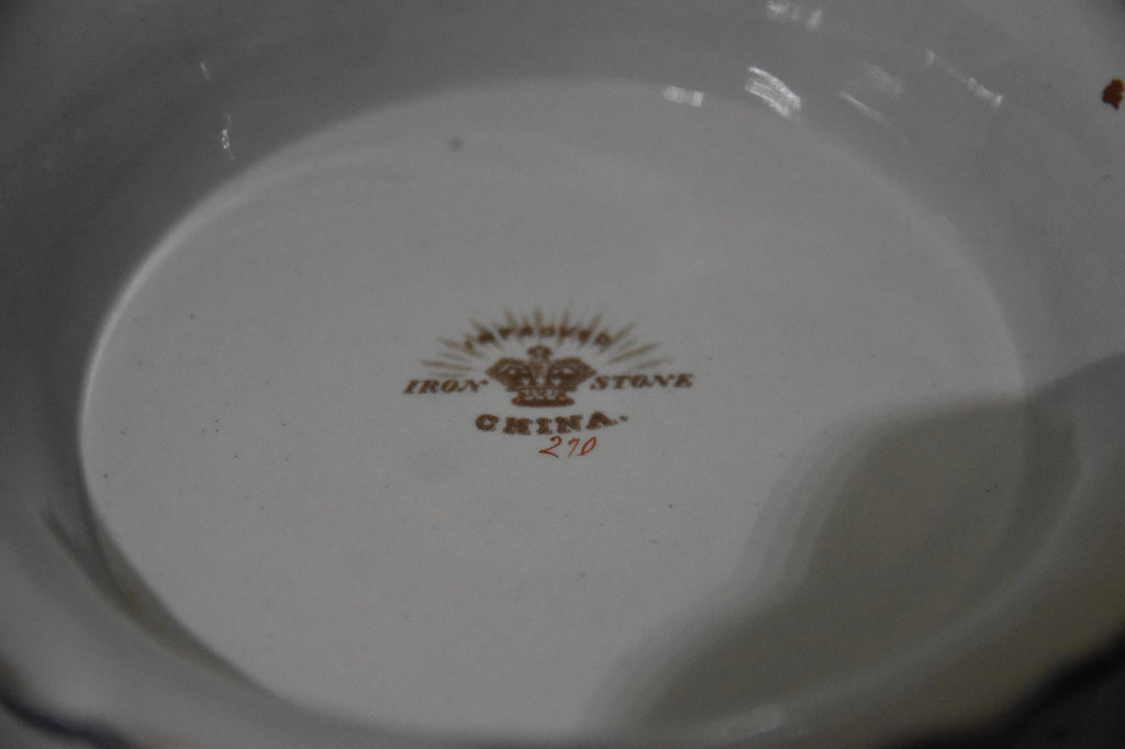 Collectible Antique Cake Plate Ironstone China Oriental Floral Platter Serving Dish Antique Hand Painted Round Plate Lunch Tableware Dish