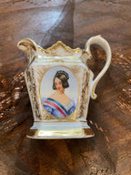 Very Old Paris Portrait Gold Gilt Porcelain Hand Painted Creamer Sugar Bowl Coffee Pot Victorian Ornate Gilded Serving Tray French Tea Set
