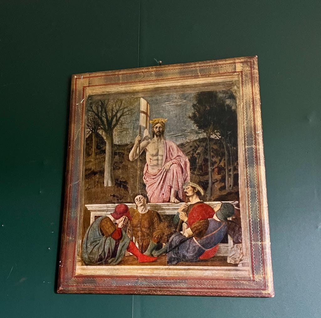 Antique Religious Jesus Resurrection Piero Della Francesca Art Print Framed Italian Renaissance Masterpiece Christian Wall Decoration
