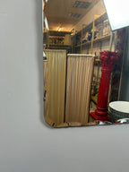 Vintage Art Deco Beveled Mirror: Scalloped Edge Hollywood Regency Wall Accent