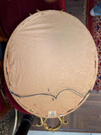 Vintage Rococo Revival Gilt Oval Wall Mirror Louis XV Style