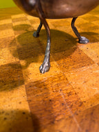 Antique Silver Plate Three Arm Candelabra Centerpiece Bowl with Paw Feet