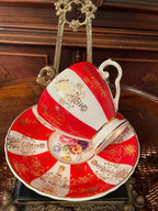 Vintage Royal Grafton Porcelain Bone China Floral Cup & Saucer.Made In England.