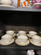 Set of 6 Lenox Windsor Teacups Saucers Gold Trim Ivory Gold Trim Set Elegant Lenox Windsor Tea  Cup  Saucer Pairs Ivory Porcelain Gold Set