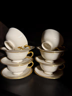 Set of 6 Lenox Windsor Teacups Saucers Gold Trim Ivory Gold Trim Set Elegant Lenox Windsor Tea  Cup  Saucer Pairs Ivory Porcelain Gold Set
