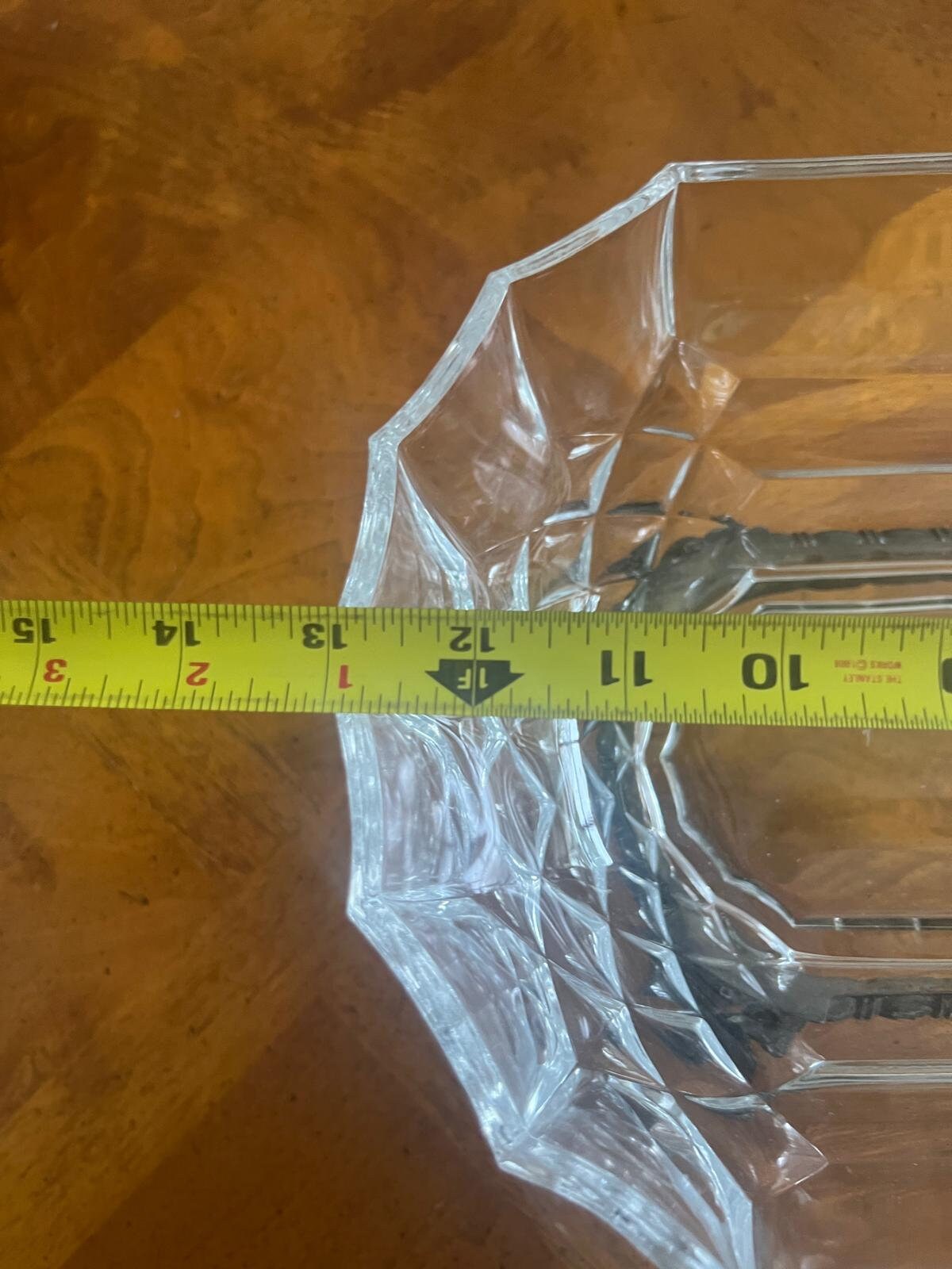 Vintage Art Deco Fluted Glass Dish Elegant Crystal Dish Heisey Bowl Silverplate Stand Centerpiece Jardiniere Fruit Bowl Vintage Glassware