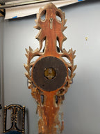 Antique French Giltwood Wall Clock, Carved Gold Leaf Lovebird Clock, Louis XVI Neoclassical Decor