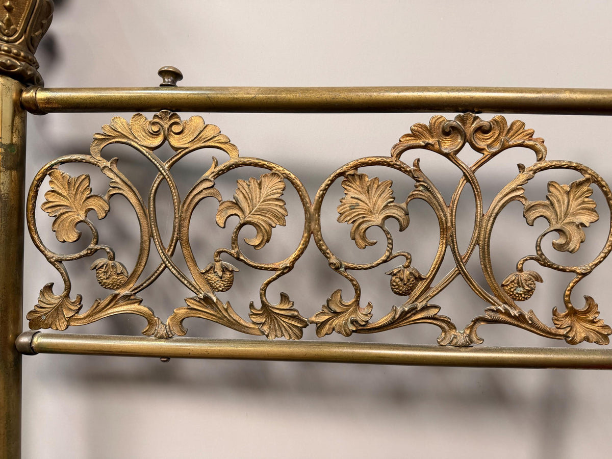 Antique Victorian Headboard Peyton & Peyton Birmingham Brass Iron Bedstead, 19th Century