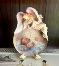 Seraphim Classics Gods Treasure Angel Baby Plate Figurine Art Collectible Stand Display Blessing Gift Christening Keepsake Nursery Decor