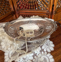 Antique Silverplate Footed Centerpiece Bowl Victorian Embossed Lion Head Decorative Dish Table Display Ornate Classical Revival Style