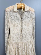 Antique Edwardian Lace Wedding Dress – High Neck Long Sleeve Bridal Gown (c.1910–1925)
