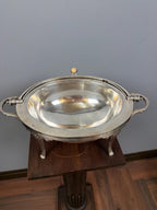Vintage Silver Plated Chafing Dish, Ornate Baroque Serving Warmer with Lid