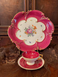 Vintage Hand Porcelain Floral Design Collectible Serving Plate  Matching Cup Saucer.Made in Germany