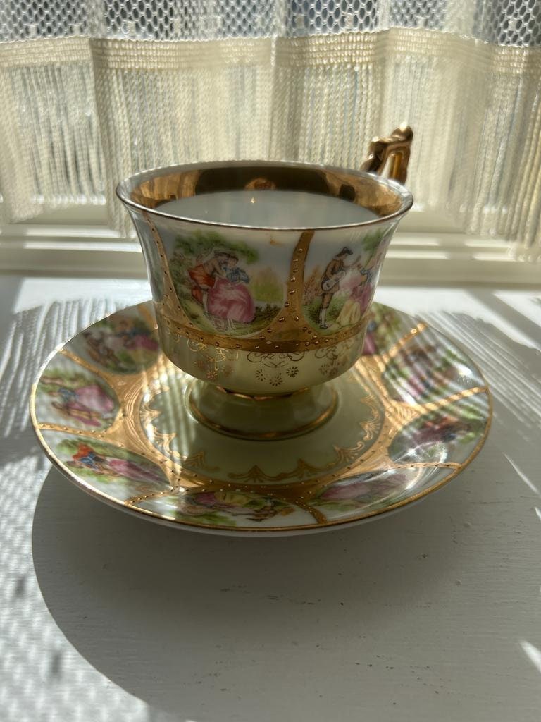 Royal Vienna Froganard Design Porcelain Cup Saucer
