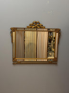 Vintage Gilt Ribbon Mirror, French Style Bow Frame, Hollywood Regency Gold Accent