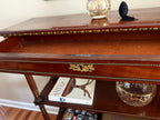 Antique French Empire Mahogany Console Table Three Tier Gilt Bronze Mounts Elegant Hallway Entryway Display Stand Decorative Furniture