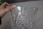 Vintage Cut Crystal Ice Bucket Elegant Starburst Design Heavy Clear Glass Handles Barware Centerpiece Gift Idea Display Timeless Charm