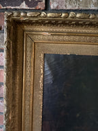 Antique Classical Oil Painting of a Woman with Roses | 19th Century Style Gilded Frame Wall Art Collectible Antique Artwork Home Decoration