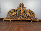 Vintage Rococo King Headboard | Ornate Gold-Tone Cast Metal Statement Piece