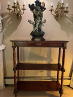 Art Nouveau German Porcelain Nymphs Figural Large Lamp