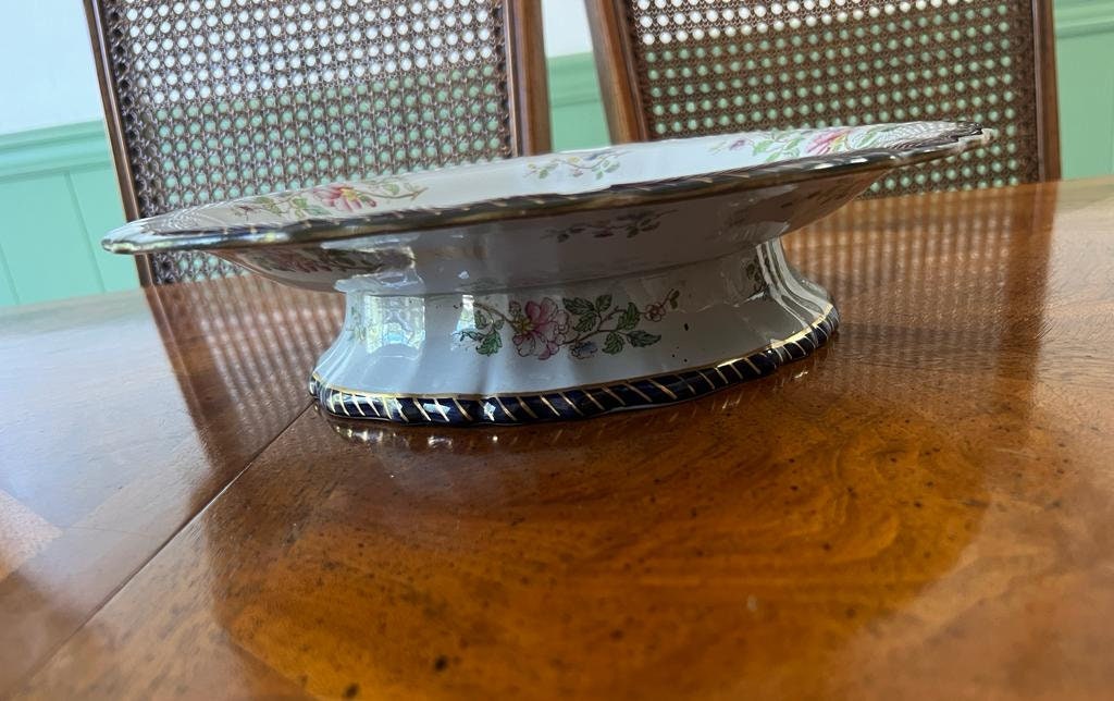 Collectible Antique Cake Plate Ironstone China Oriental Floral Platter Serving Dish Antique Hand Painted Round Plate Lunch Tableware Dish
