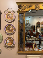 Vintage Gilt Wood Wall Mirror, Triple Panel French Neoclassical Style, 65" 46"