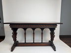 Antique Style Carved Wood Console Table Renaissance Revival Cherub Lion Griffin Sofa Table