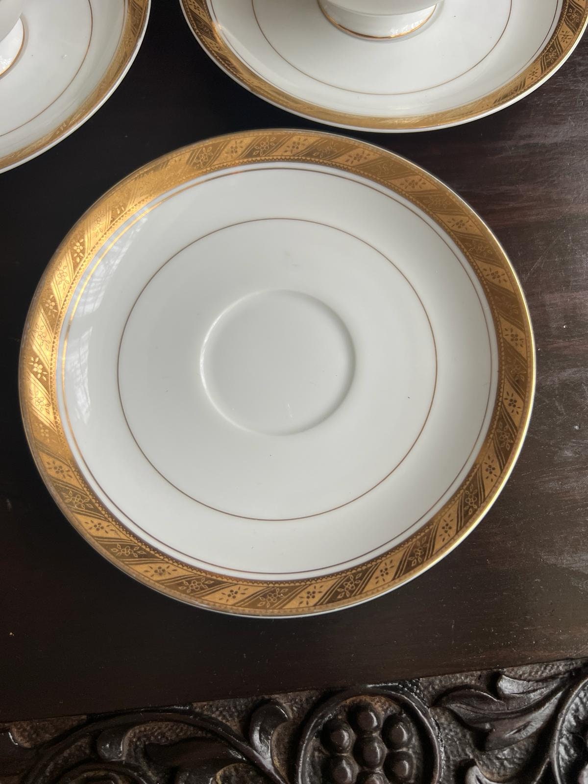 Vintage Sango Imperial Deluxe Cleopatra Fine China Teacup Set Gold Trimmed Elegant Japanese Porcelain Mid Century Serving Collectible