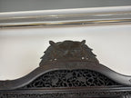 Antique Japanese Meiji Cabinet: Hand Carved Wood Birds, Floral Panels, Gilt Detail