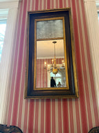 Antique Gilded Mirror Aged Patina Smoky Blurry Glass 19th Mirror Mercury Glass Federal Style Rustic Distressed Frame Early American Decor