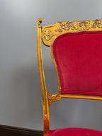 Vintage Louis XVI Giltwood Chair, Raspberry Pink Velvet Upholstery, French Neoclassical Boudoir Accent Chair