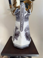 Antique Jug Pitcher Alleghany Ironstone Black Transferware Jug by R. Goddard & Co.19th C. American Pottery Romantic Pastoral Landscape Motif