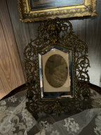 P.E. Guerin Brass And Copper Picture Frame With Repousse Satyr Collectible Mirrored Frame Rare 1850s Ornate Victorian Baroque Decoration