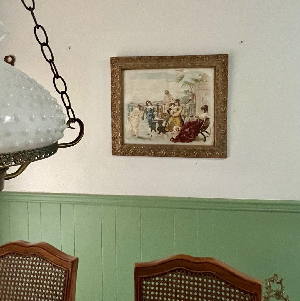 Antique Gilded Frame Art Victorian Courting Scene Romantic Wall Decor Ornate Gold Frame Classical Style Interior Collectible Wall Hanging