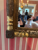 Antique Federal Gilded Trumeau Mirror 19th Century Wood & Gold Leaf Wall Mirror Eglomise Panel Collectible Mirror Luxurious Home Decoration