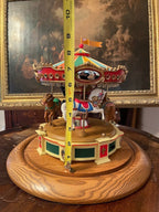 Mr.Christmas Holiday Mary GO Around Collectible Village Square Carousel 11"9"
