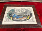 Antique Currier & Ives “The Soldier’s Dream of Home” 1860s Original Hand-Colored Lithograph Civil War Era Medium Folio, Antique Framed Print