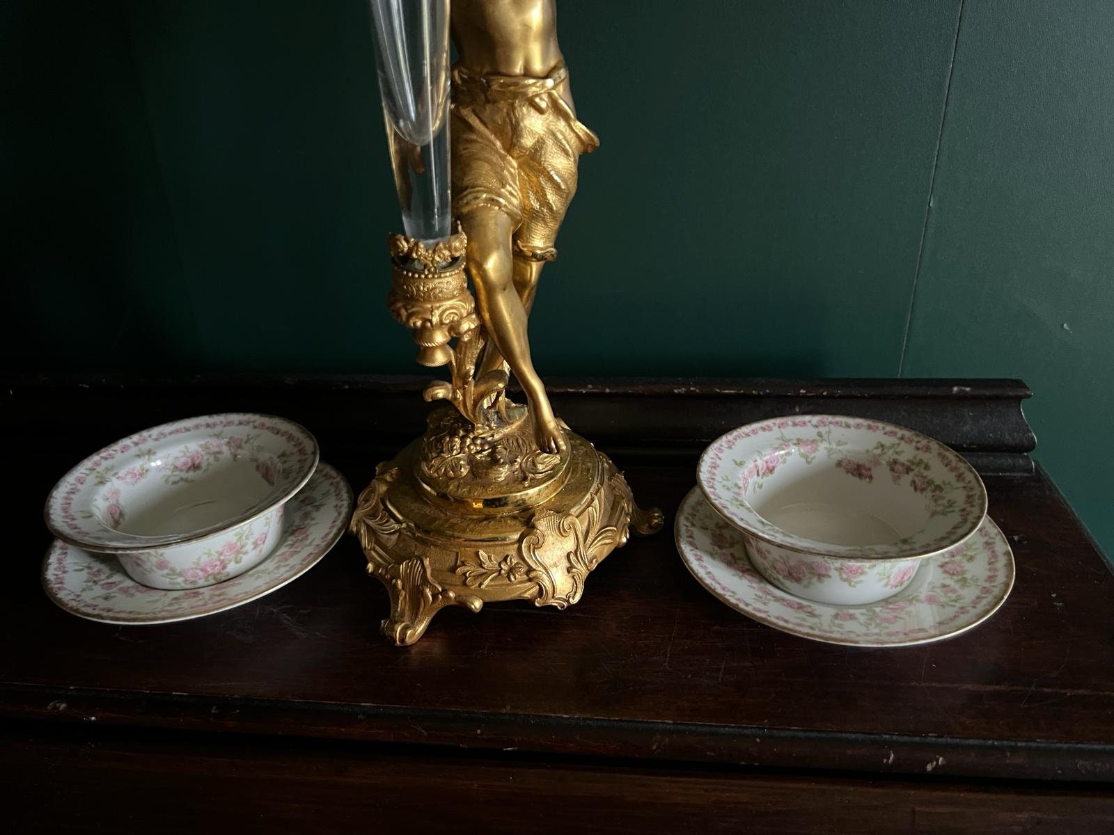 Vintage Haviland France Pink Floral Soup Bowl Set Porcelain Plates Romantic Shabby Chic Tableware Elegant Dining Home Decoration Antique