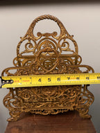 Antique Cast Iron Letter Magazine Holder Ornate Victorian Desk Organizer  Bradley  Hubbard B&H