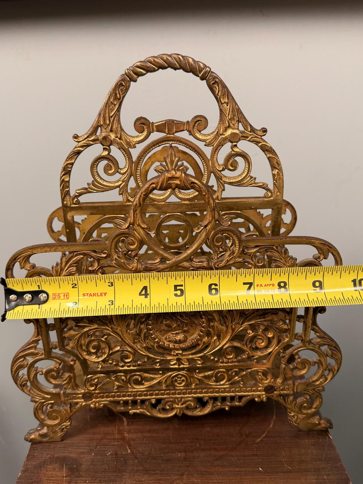 Antique Cast Iron Letter Magazine Holder Ornate Victorian Desk Organizer  Bradley  Hubbard B&H