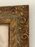 Antique Gilded Frame Art Victorian Courting Scene Romantic Wall Decor Ornate Gold Frame Classical Style Interior Collectible Wall Hanging