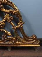 Vintage Rococo King Headboard | Ornate Gold-Tone Cast Metal Statement Piece