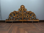 Vintage Rococo King Headboard | Ornate Gold-Tone Cast Metal Statement Piece